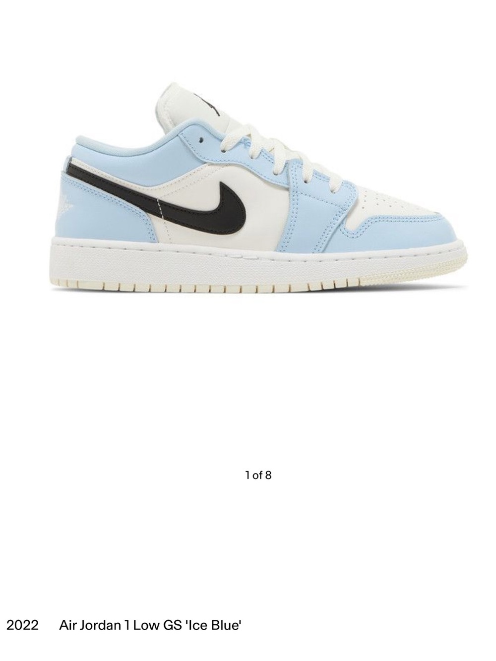 Nike Air Jordan 1 Low GS in Ice Blue, White & Black